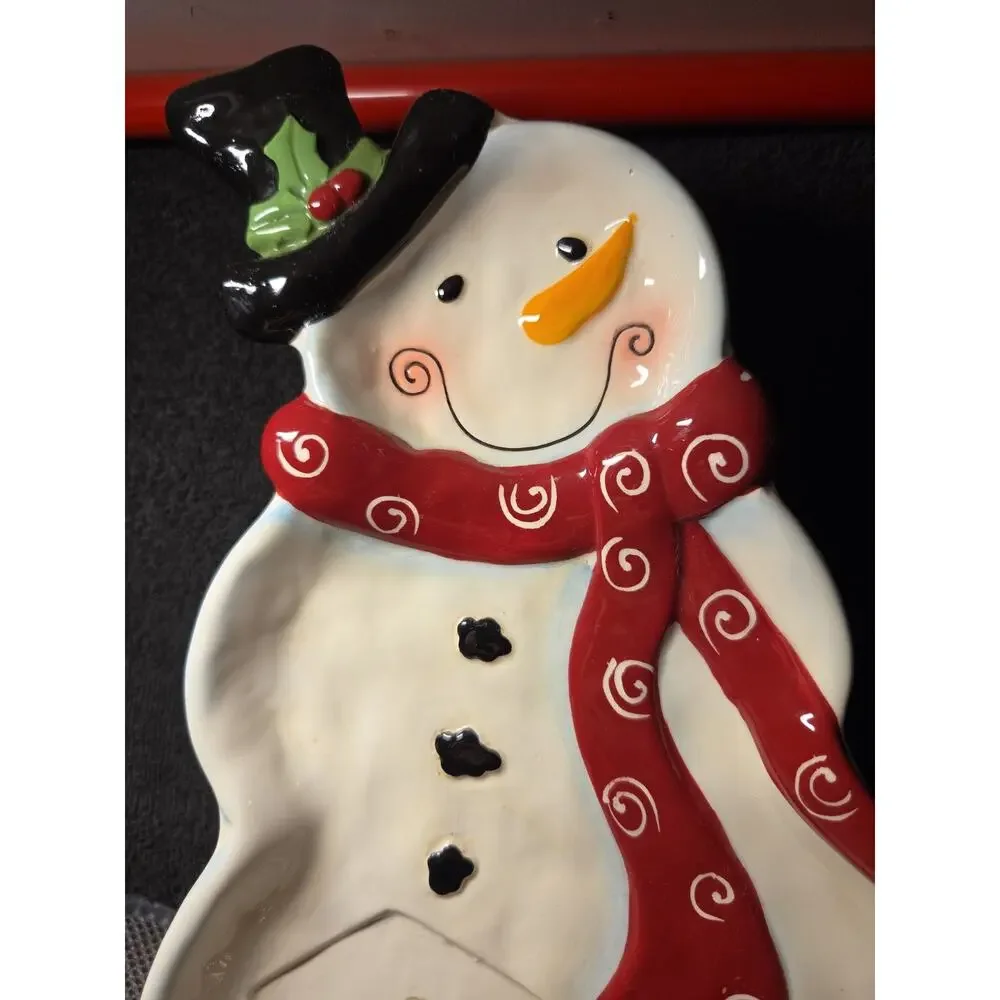 Belle Casa By Ganz Snowman Serving Tray 12